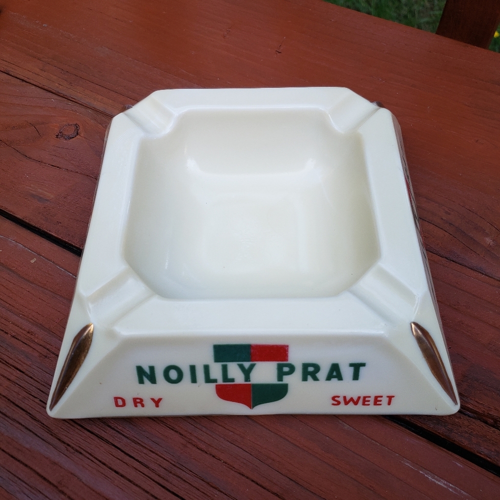 Vintage Noilly Prat Dry Sweet Vermouth Heavy Bar Ashtray by Opalex France